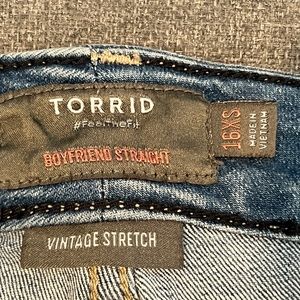 Torrid Bundle for sale! 2 pairs of jeans, 8 black T-shirt’s included.